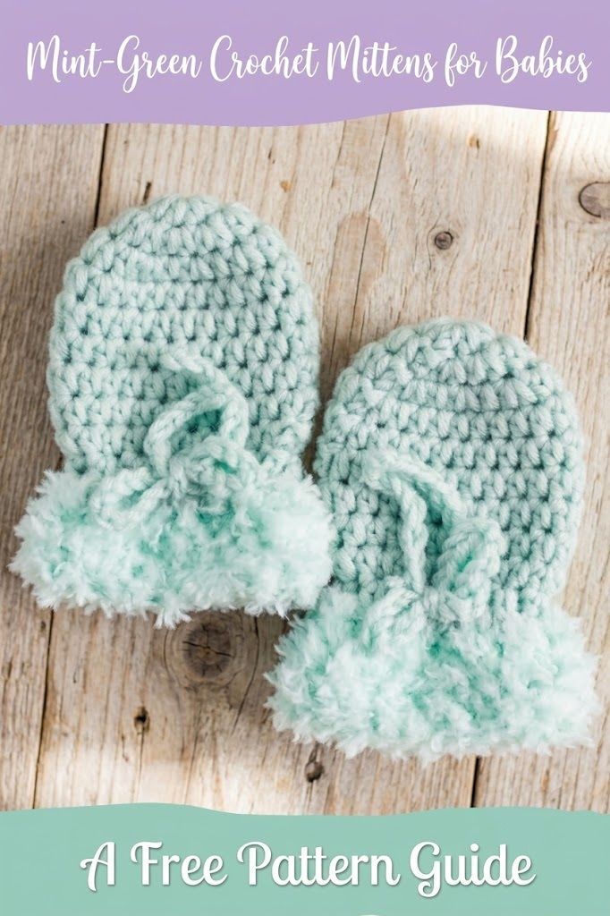 Free Crochet Baby Mittens Pattern — Fluffy Fur Cuff (Preemie to 6 Months)